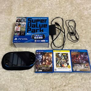 【本体美品】PlayStation Vita Super Value Pack ブルー/ブラック(PCHJ-10017)