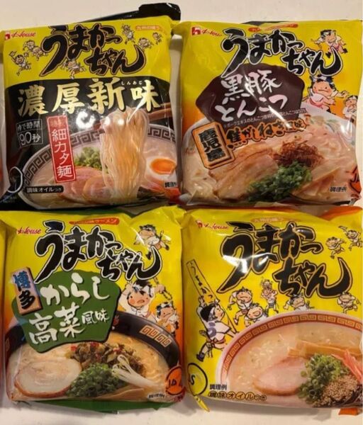 うまかっちゃん とんこつラーメン お試しセット ハウス食品 ラーメン食べ比べ 鹿児島 黒豚豚骨 からし高菜 濃厚新味 細カタ麺