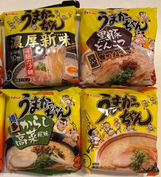 うまかっちゃん とんこつラーメン お試しセット ハウス食品 ラーメン食べ比べ 鹿児島 黒豚豚骨 からし高菜 濃厚新味 細カタ麺