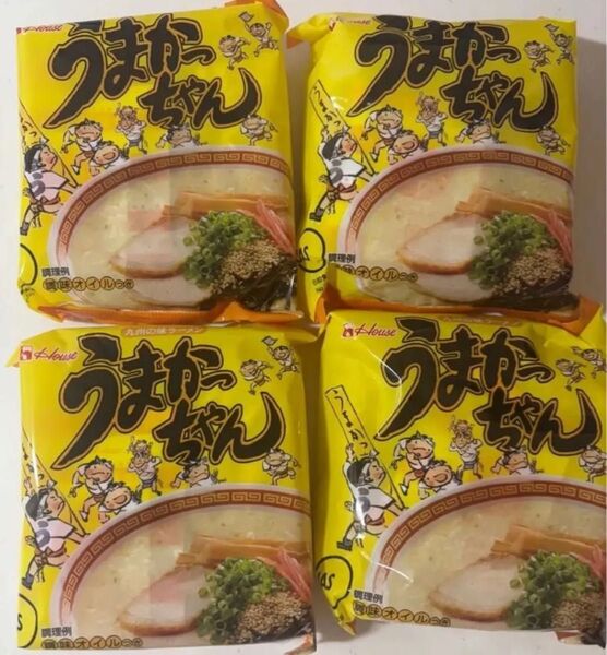 うまかっちゃん 九州 とんこつラーメン インスタントラーメン ハウス食品 袋麺 博多 4袋セット まとめ売り