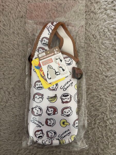 新品 おさるのジョージ ペットボトルホルダー ショルダー紐付き 2WAY仕様 カバー