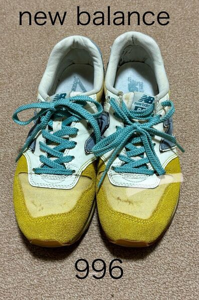 new balance 996 スニーカー イエロー×ブルー レディース23.5cm