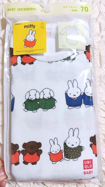 新品UNIQLOミッフィーボディスーツ長袖70ベビー肌着下着ユニクロ