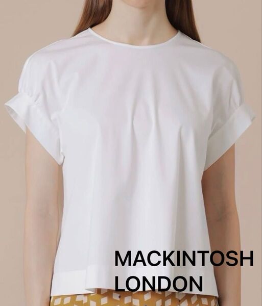 Mackintosh London マッキントッシュロンドン トリコットジャージプルオーバー 白 カットソー Tブラウス