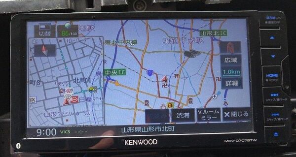 KENWOOD MDV-D707BTW 2025最新地図、FW更新済 Bluetooth対応 新品マイクフィルムアンテナ