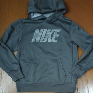 値下げ/ナイキ裏起毛 プルオーバーパーカーキッズL/155cmグレー