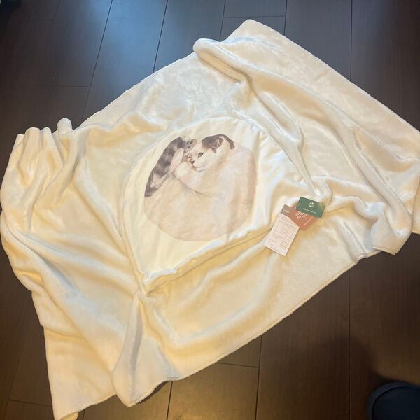 新品【アフタヌーンティー】クッションブランケット ネコ