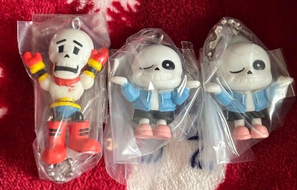 アンダーテール つまんでつなげてマスコット サンズ パピルス 三個セット UNDERTALE ガチャ