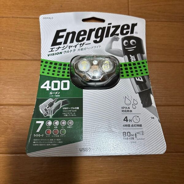 Energizer エナジャイザー LEDライト ヘッド部分角度調節可能 充電式ヘッドライト 400lm HDFRLP