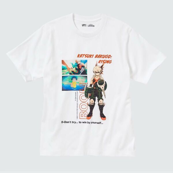 ユニクロ ヒロアカ コラボ Tシャツ 僕のヒーローアカデミア 爆豪勝己 Lサイズ 半袖 半袖プリントTシャツ ホワイト Tシャツ