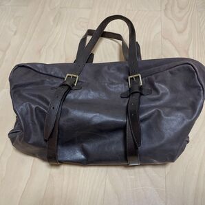 WynnBrowne ダークブラウン レザー ボストンバッグ