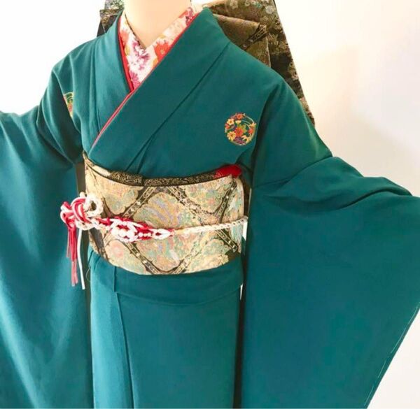 成人式 伊達紋 振袖フルセット 正絹 帯