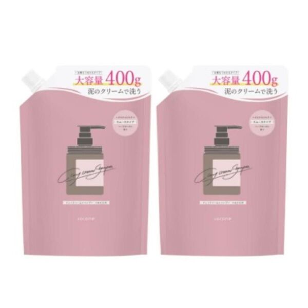 【詰め替え用】クレイクリームシャンプー ココネシャンプー ヘアケアオーガニック 潤い オールインワン 400g 2セット