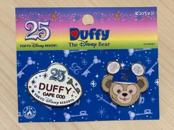 TDR◆25周年◆ダッフィー イヤーキャップ&ネームプレート◆ピンバッジ