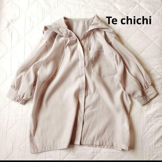 極美品 Te chichi テチチ シアーパーカー フーディー グレー 冷房対策 大きめ アウトドア 旅行 羽織り