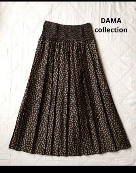 極美品 DAMA collection ダーマコレクション レオパード スカート シャーリング ペチコート付き 日本製 ドット