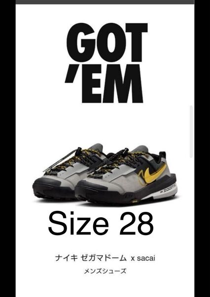 【28cm】NIKE × sacai Zegmadome(新品未使用)サカイ × ナイキ
