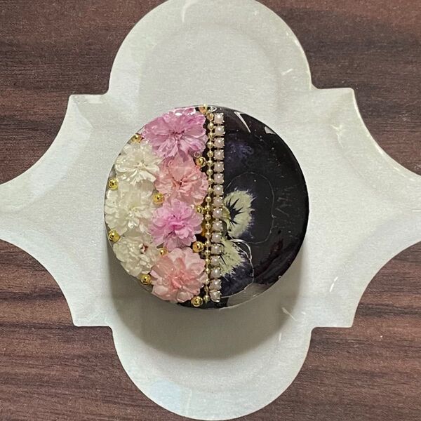 may-51 ハンドメイド レジン ヘアゴム ブローチ ポニーフック キーホルダー