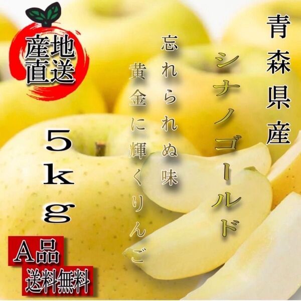 " シナノゴールド "【青森県産りんご5kg】【産地直送】【即購入OK】【送料無料】家庭用 りんご リンゴ 林檎