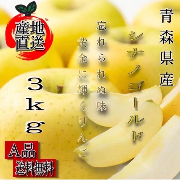 " シナノゴールド "【青森県産りんご3kg】【産地直送】【即購入OK】【送料無料】家庭用 りんご リンゴ 林檎