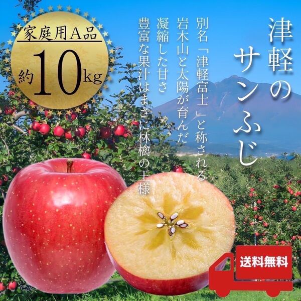 " サンふじ "【青森県産りんご10kg】【産地直送】【即購入OK】【送料無料】家庭用 りんご リンゴ 林檎