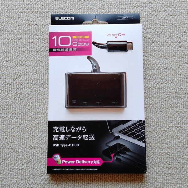 USB Type-Cコネクタ搭載USBハブ U3HC-A424P10BK エレコム★USB 3.1Gen2 PD対応