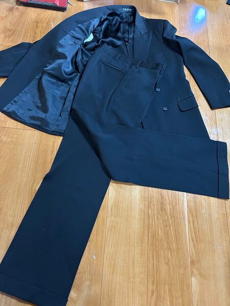 冬用 ブラックフォーマル 礼服 ダブルブレストスーツ 礼服 名前入り