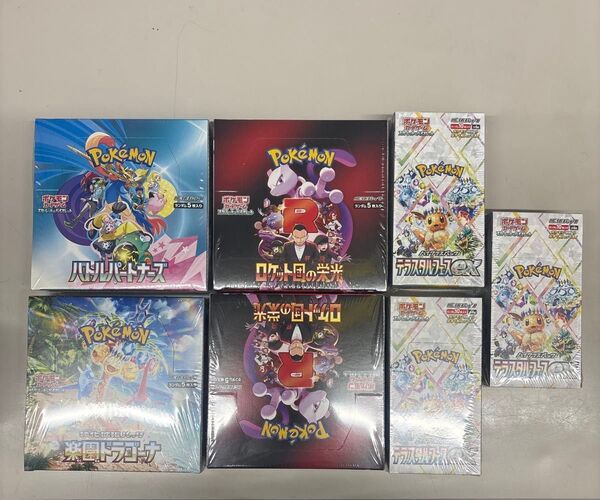 ポケモンカード ロケット団の栄光2box、バトルパートナーズと楽園ドラゴーナ1box、テラスタルフェスex 3BOXシュリンク付き