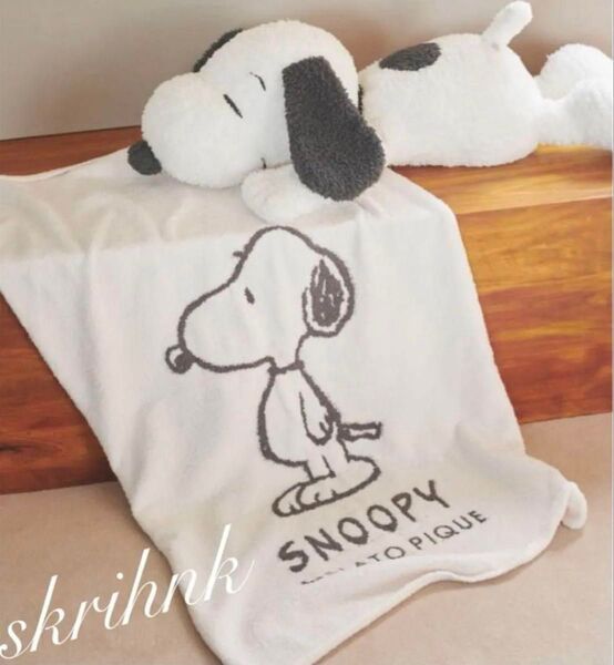 ☆限定☆ジェラートピケ☆スヌーピー☆コラボ☆ベビモコジャガードブランケット☆白☆新品タグ付き☆膝掛け☆ひざ掛け☆ひざかけ☆膝かけ☆