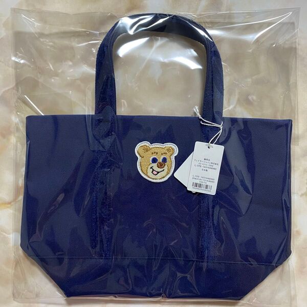 ☆ラブラリー バイ フェイラー☆オールドテディ ワッペントートバッグ☆ネイビー☆小サイズ☆新品未開封☆ベア☆くま☆クマ☆紺☆