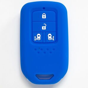 新型ホンダ用 4ボタン スマートキーカバー シリコン 保護 キズ防止 青☆*°