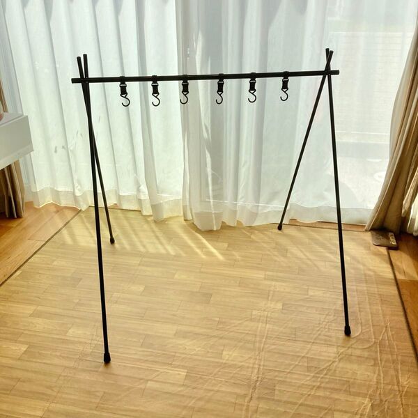 【美品・収納袋フック付き】ハンギングラック キャンプ ランタンスタンド