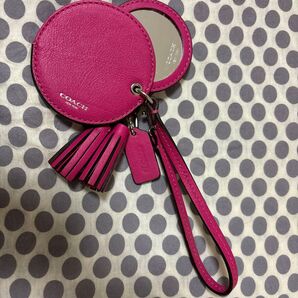 【美品】COACH バッグチャーム ミラー フリンジ