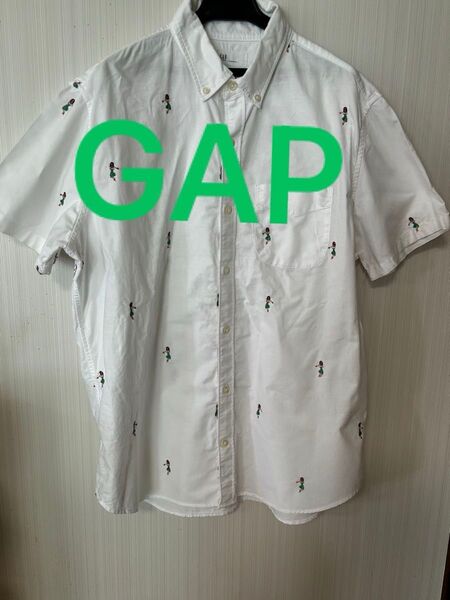 ★GAP フラガール柄 半袖シャツ ホワイト メンズ アロハ