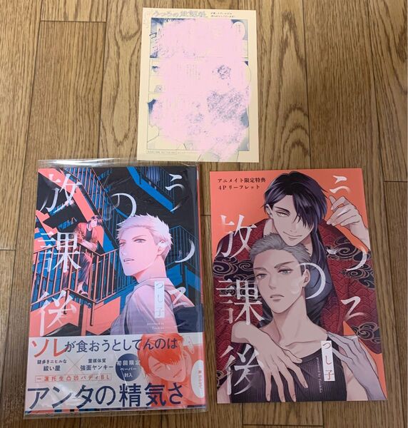 【新刊】BLコミック つし子『うつろの放課後』アニメイト限定特典4Pリーフレット 初回封入特典ペーパー