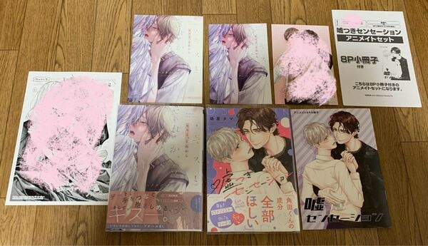 ハノタノハ『キスと、それから』鳩屋タマ『嘘つきセンセーション』コミコミリーフレット 両面イラストカード ペーパー アニメイト小冊子