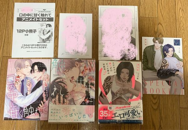 薄井いろは『口の中に甘く触れて』ニクヤ乾『コワモテの隣人がΩだった時の対処法 2巻 限定版』アニメイト小冊子 特典ペーパー