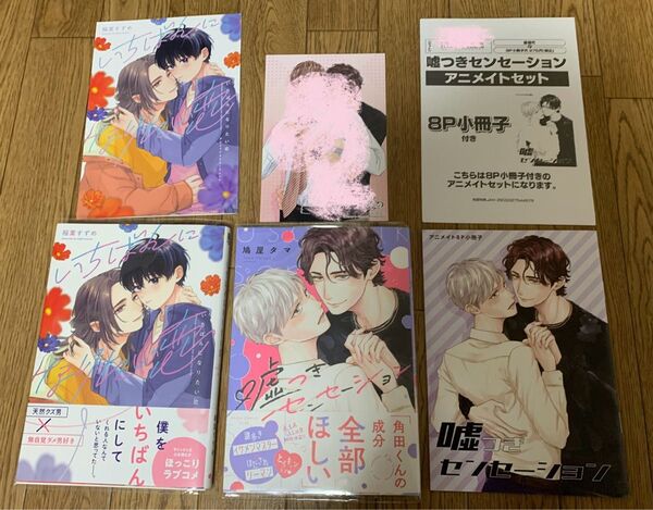 【新刊】稲葉すずめ『いちばんになりたい恋』鳩屋タマ『嘘つきセンセーション』アニメイト 8P小冊子 4Pリーフレット イラストカード