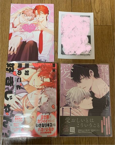 【新刊】爺太『絶対俺のこと好きじゃん?』ナツギイチ『怪物デリバーと愛しき日々』アニメイト 4Pリーフレット 特典ペーパー
