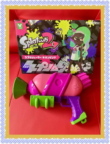 【美品】スプラトゥーン2 スプラシューター水鉄砲 ピンク 箱付き アミューズメント商品