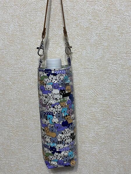 ハンドメイド 保温保冷ペットボトルホルダー ラミネート 猫柄
