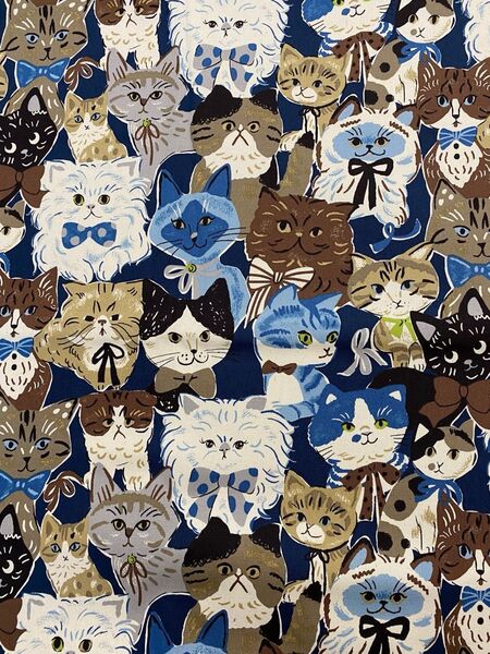 猫柄 生地 はぎれ 30cm×110cm