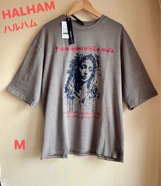 HALHAM ハルハム ピグメントハードウォッシュ Tシャツ Mサイズ (新品タグ付き) 男女兼用 半袖