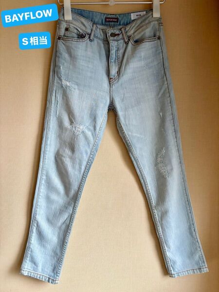 BAYFLOW DENIM ベイフロー デニム ジーンズ ライトブルー ダメージ加工 W22 /新品同様