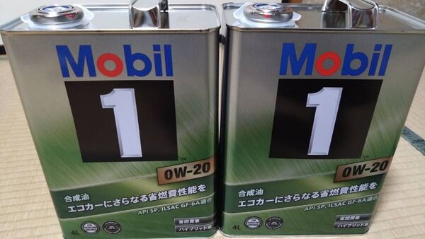 新品未開封 モービル1 0W-20 4L2缶 計8L Mobil1 希少 エンジンオイル 新鮮オイル