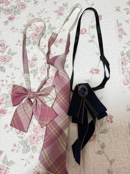 制服風、リボンとネクタイのセット