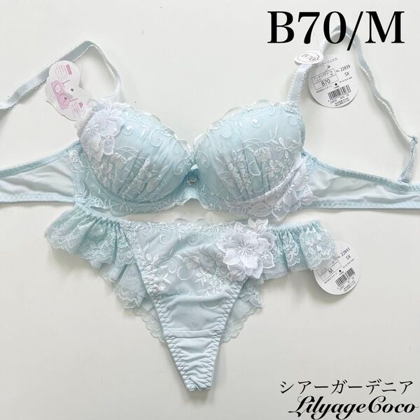 【正規品】総額5060円【シアーガーデニア】B70/M Tバック ブラジャーショーツ