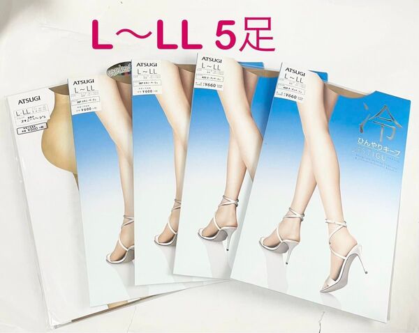 ATSUGI ASTIGU/アツギ アスティーグ【魅 オールスルー】【冷 ひんやりキープ】L〜LLサイズ 5足セット