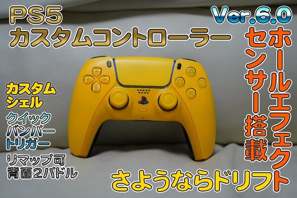 PS5 カスタムコントローラー ホールセンサースティック 背面2パドル クイックバンパートリガー DualSense
