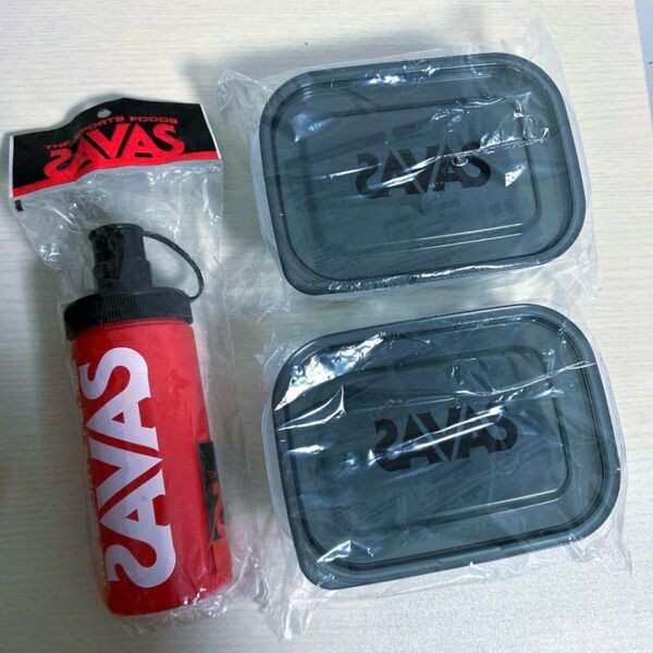 説明文必読 SAVASザバス スクイズボトル・タッパーお弁当箱 セット